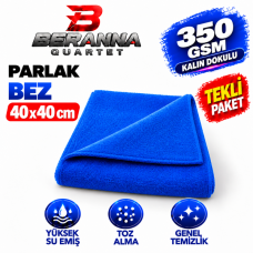 Mikrofiber Parlak Bez  40x40  *350 GSM* (MAVİ) KALIN DOKULU