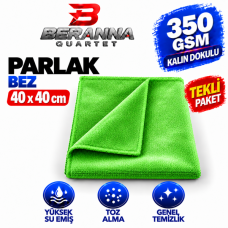 Mikrofiber Parlak Bez 40x40  *350 GSM* (YEŞİL) KALIN DOKULU