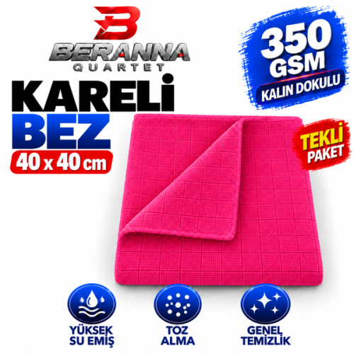 Mikrofiber Kareli Bez (Kırmızı) 40x40 *350 GSM* Kalın Dokulu Mikrofiber Kareli Bez (Kırmızı) 40x40 *350 GSM* Kalın Dokulu