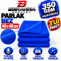 Mikrofiber Parlak Bez  40x40  *350 GSM* (MAVİ) KALIN DOKULU AVANTAJLI 3 LÜ PAKET