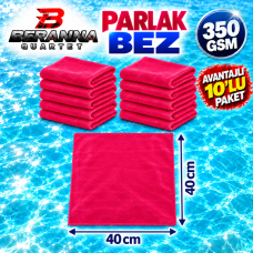 Mikrofiber Parlak Bez Kırmızı 40×40 cm 350 GSM Kalın Dokulu Avantajlı 10’lu Paket – Beranna Quartet