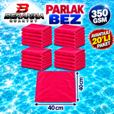 Mikrofiber Parlak Bez Kırmızı 40×40 cm 350 GSM Kalın Dokulu Avantajlı 20’li Paket – Beranna Quartet