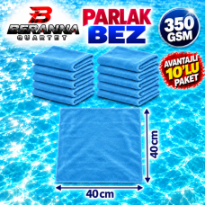 Mikrofiber Parlak Bez Mavi 40×40 cm 350 GSM Kalın Dokulu Avantajlı 10’lu Paket – Beranna Quartet
