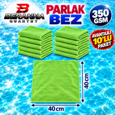 Mikrofiber Parlak Bez Yeşil 40×40 cm 350 GSM Kalın Dokulu Avantajlı 10’lu Paket – Beranna Quartet