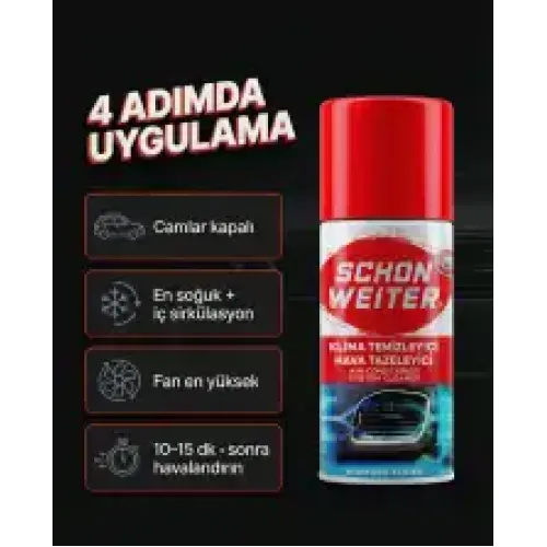 Schön Weiter Araç Oto Klima Bombası Kırmızı Aerosol Sprey 200 ml