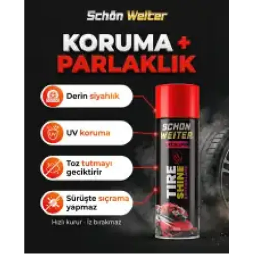 Schön Weiter Araç Oto Lastik Parlatıcı Aerosol Sprey 500 ml (JAGUAR)