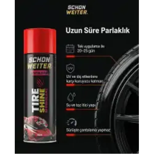 Schön Weiter Araç Oto Lastik Parlatıcı Aerosol Sprey 500 ml (JAGUAR)
