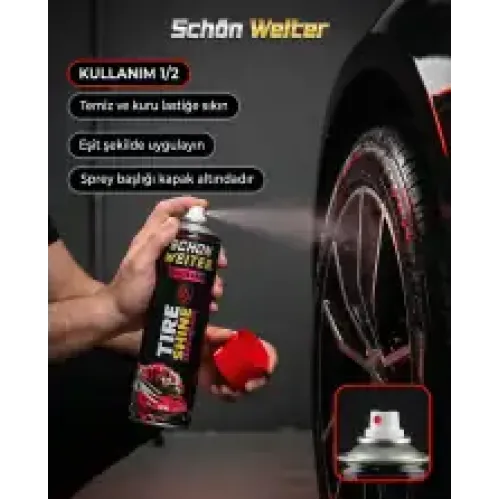 Schön Weiter Araç Oto Lastik Parlatıcı Aerosol Sprey 500 ml (JAGUAR)