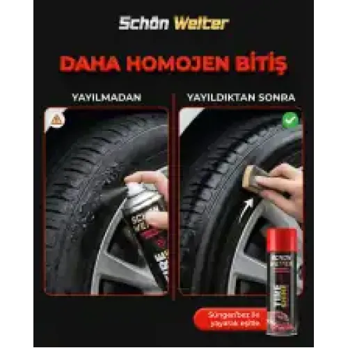 Schön Weiter Araç Oto Lastik Parlatıcı Aerosol Sprey 500 ml (JAGUAR)