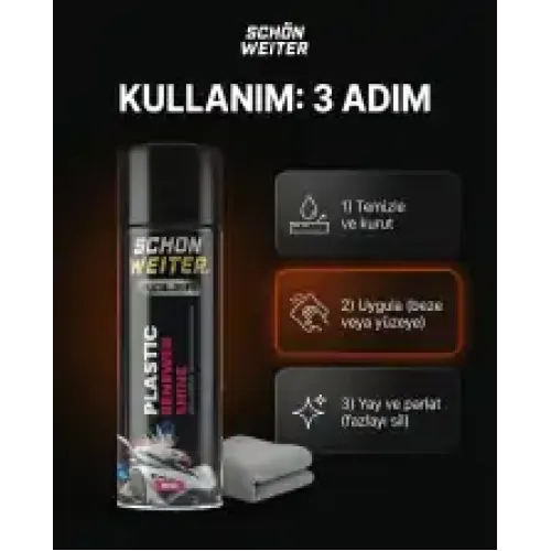 Schön Weiter Araç Oto Plastik Yenileyici ve Parlatıcı 500 ml Aerosol Sprey (Adler)