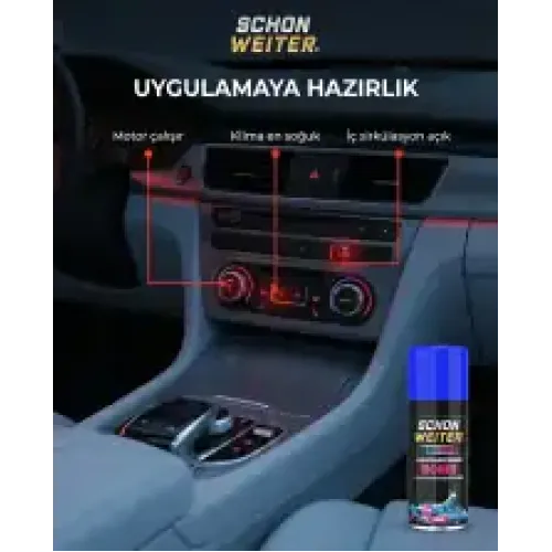 Schön Weiter Premium Araç Oto Klima Dezenfektanı ve Klima Bombası Mavi Aeorosol Sprey 150ml