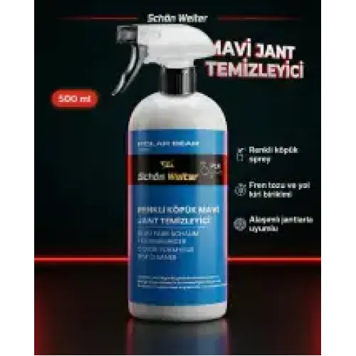 Schön Weiter Araç Oto Mavi Jant Temizleyici - Renkli Köpük Sprey 500ml (Polar Bear)