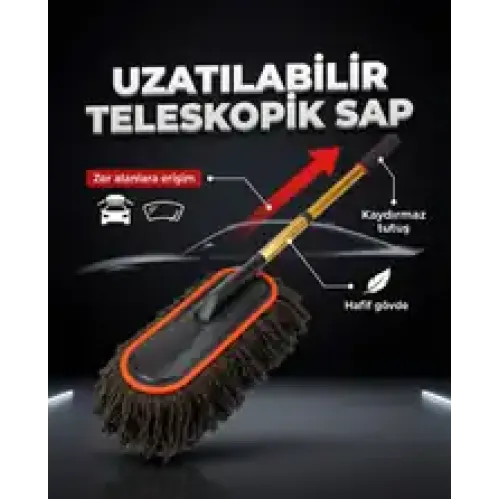 Schön Weiter Teleskopik Araç Oto Cila toz ve Wax Fırçası – Uzatılabilir Saplı