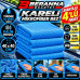Mikrofiber Kareli Bez (MAVİ) 40x40 *350 GSM* Kalın Dokulu AVANTAJLI  4 lü Paket